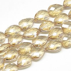 Chapelets de perles en verre électroplaqué&nbsp;EGLA-S151-25x18mm-M