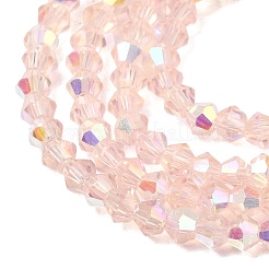 Ab color plateado cuentas de perlas de vidrio transparente&nbsp;GLAA-G127-01A