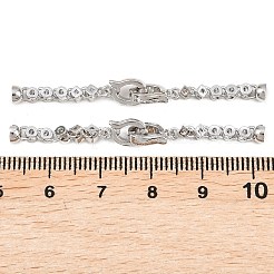 Messing Micro Pave klare Zirkonia Falte über Verschlüsse&nbsp;KK-U059-64P