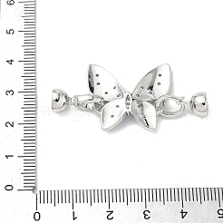 Fermagli pieghevoli a farfalla in ottone micro pavé di zirconi cubici trasparenti&nbsp;KK-U059-44P