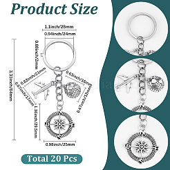 Portachiavi in lega da 20 pz 2 stili&nbsp;KEYC-SC00029