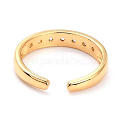 Messing Micro Pave klare Manschettenringe aus Zirkonia&nbsp;RJEW-O046-07G