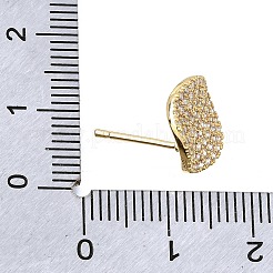 Ohrstecker-Verschlüsse aus Messing mit Mikropavé-Fassung aus Zirkonia und Ösen&nbsp;CU-CBA1682-03G