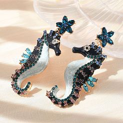 Legierung Strass Ohrringe&nbsp;EJEW-D300-01G-01