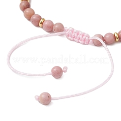 Braccialetti di perline intrecciati in rodonite naturale&nbsp;BJEW-JB11241-02