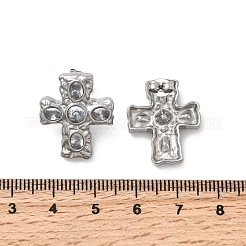 6 paire de boucles d'oreilles à tige en acier inoxydable 304 avec zircone cubique&nbsp;EJEW-P330-01P