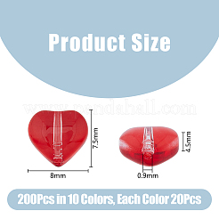 200 pz 10 colori perle di vetro verniciate a spruzzo trasparenti&nbsp;GGLA-HY0001-07