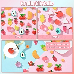 30 Stück 10 Stile Obst opake Harz Decoden Cabochons&nbsp;RESI-YW0002-01