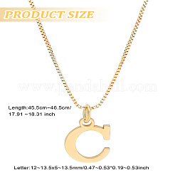 Collier avec pendentif lettre en acier inoxydable 304&nbsp;NJEW-LP0001-38C-G