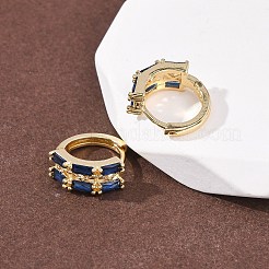 Orecchini a cerchio rettangolari in ottone con micro pavé di zirconi cubici&nbsp;EJEW-H178-03G