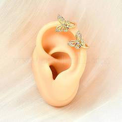 Orecchini a polsino in zircone chiaro con micro pavè di ottone&nbsp;EJEW-F370-23G