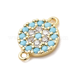 Messing Micro Pave himmelblaue und klare Zirkonia Augenverbinder-Anhänger&nbsp;KK-H529-07G