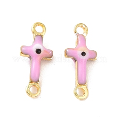 Colgantes de conector de esmalte de latón&nbsp;KK-J302-08G