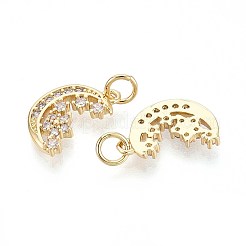 Pendentifs avec zircon cubiques à micro-pavés en laiton&nbsp;KK-T071-100G