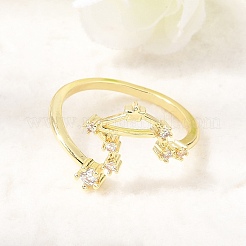 Anillos de dedo de circonita cúbica con micro pavé de latón para mujer&nbsp;CU-CBAE7DF-14G-01