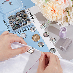 42 pièce 4 styles 4 trous boutons de coquille de lèvre noire naturelle&nbsp;SHEL-BBC0001-17