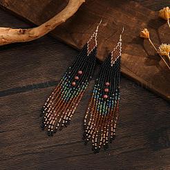 Boho Vintage handgemachte Glasperlen Rauten Ohrhänger&nbsp;PE6522