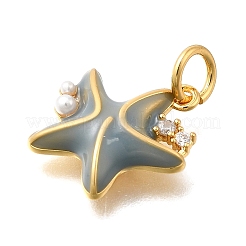 Pendentifs avec zircon cubiques à micro-pavés en laiton&nbsp;KK-U061-19B-G
