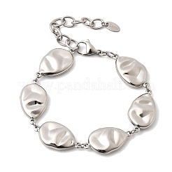Bracciali a catena con maglie in acciaio chirurgico inossidabile 316l testurizzato per donna&nbsp;BJEW-D454-03P