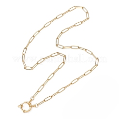 Halsketten aus 4 mm dickem Edelstahl 304 mit Büroklammern und Federringverschluss&nbsp;NJEW-JN05708
