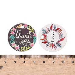 100 x Geschenkanhänger mit Papierblumen-Aufdruck&nbsp;CDIS-H007-01