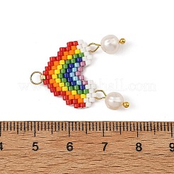 Pendentifs en perles de culture d'eau douce naturelles et perles de verre miyuki&nbsp;PALLOY-MZ01409