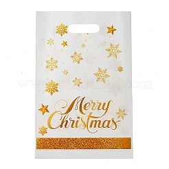 Bolsas de celofán transparente OPP con estampado de copos de nieve navideños&nbsp;ABAG-C013-02