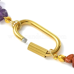Colliers naturels avec pierres synthétiques pour 7 chakra&nbsp;NJEW-JN06640