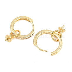 Risultati dell'orecchino a cerchio huggie in ottone con micro pavé di zirconi chiari&nbsp;KK-Z158-03G