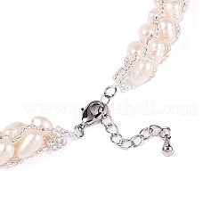 Natürliche Süßwasserzuchtperlen Halsketten & Armbänder Schmuck-Sets&nbsp;SJEW-N039-01