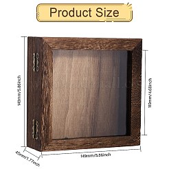 Vetrina per insetti quadrata in legno con tappetino in schiuma EVA bianca all'interno&nbsp;CON-WH0086-103B