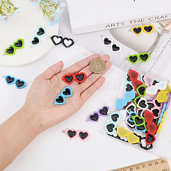 45pcs 9 couleurs pendentifs en résine opaque&nbsp;RESI-GL0001-06