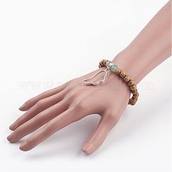 Bracelets extensibles avec perles en bois&nbsp;BJEW-JB02560