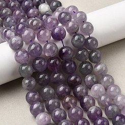 Runde natürliche Amethyst Perlen Stränge&nbsp;G-S380-01C-02