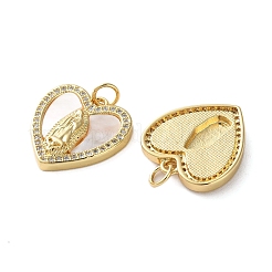 Pendentifs avec zircon cubiques à micro-pavés en laiton&nbsp;KK-U070-13A-G