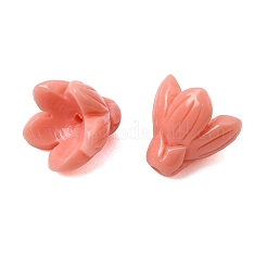 Perles sculptées en corail synthétique teint&nbsp;GG-CBA993E-03A-02