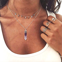 12 Stück Kugelanhänger aus natürlichem Amethyst mit Spitze&nbsp;G-FW0001-11