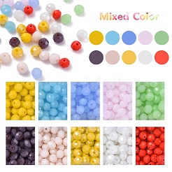 500pcs 10 style opaque couleur unie et galvanoplastie perles de verre&nbsp;EGLA-YW0001-20B