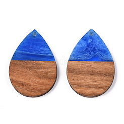 Pendentifs en résine transparente et bois de noyer&nbsp;RESI-ZX017-33