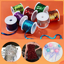 8 Rolle 8 Farben umweltfreundliche Paillettenperlen aus Kunststoff&nbsp;PVC-PH0001-27