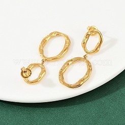Boucles d'oreilles pendantes ovales en acier inoxydable 304&nbsp;EJEW-I319-02G