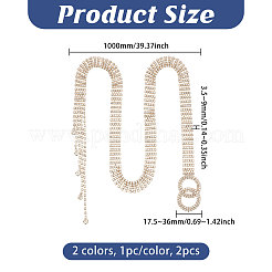 2 cintura a catena in ottone e ferro con strass di cristallo&nbsp;AJEW-FG0006-30B