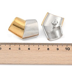 Boucles d'oreilles carrées bicolores en acier inoxydable 304&nbsp;EJEW-D306-06G