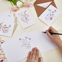 12 postal de papel con flores&nbsp;DIY-WR0005-62