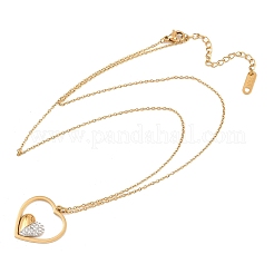 Colliers pour femmes avec pendentif cœur en acier inoxydable 304&nbsp;NJEW-A064-03G
