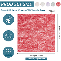150 pieza de papel de regalo impermeable de algodón con leche cuadrado de 5 colores&nbsp;DIY-BC0016-58