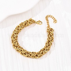 Bracciali con catene bizantine in acciaio inossidabile 304 per donna&nbsp;BJEW-F536-13G