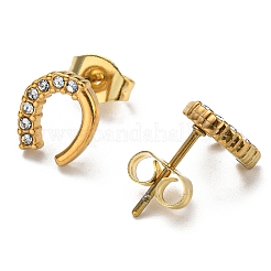 PVD-Vakuum-Beschichtung 304 Edelstahl Ohrstecker mit Strass für Damen&nbsp;X-STAS-D087-21G