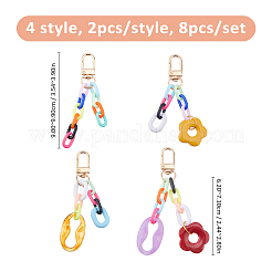 8 pièce de décorations suspendues en acrylique de 4 styles&nbsp;HJEW-FH00307