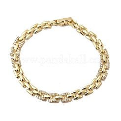 Panther-Kettenarmbänder aus Messing mit Mikropflaster und klaren Zirkonia für Damen&nbsp;BJEW-H630-04G